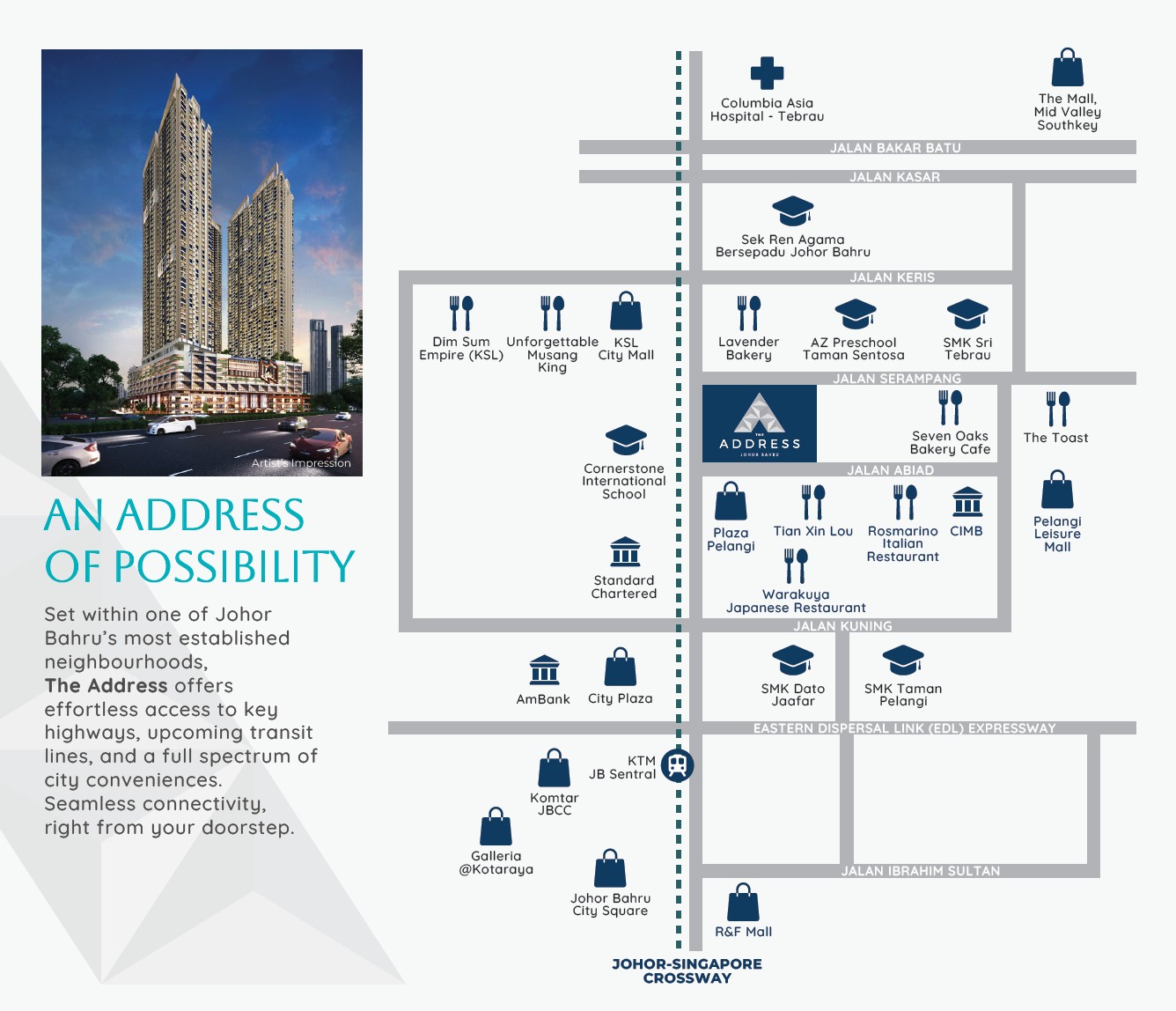 The Address JB Surrounding Amenities Map